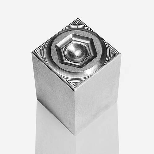 EMBOSSING STAMP MILLED OUT OF SOLID CARBIDE